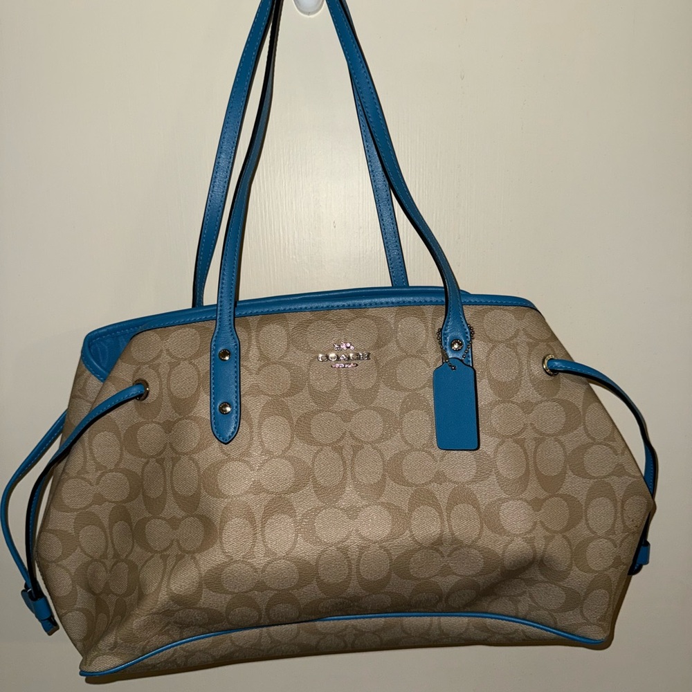 Coach Beige and Blue Signature Tote